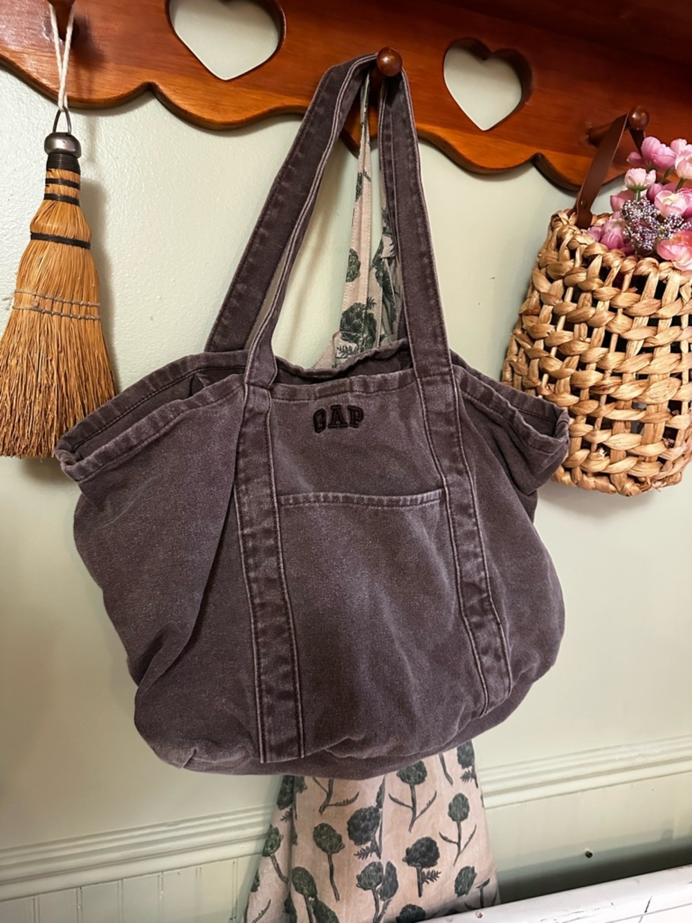 GAP Washed Grey Canvas Tote Bag